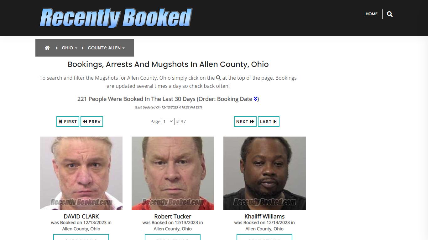 Recent bookings, Arrests, Mugshots in Allen County, Ohio - Recently Booked